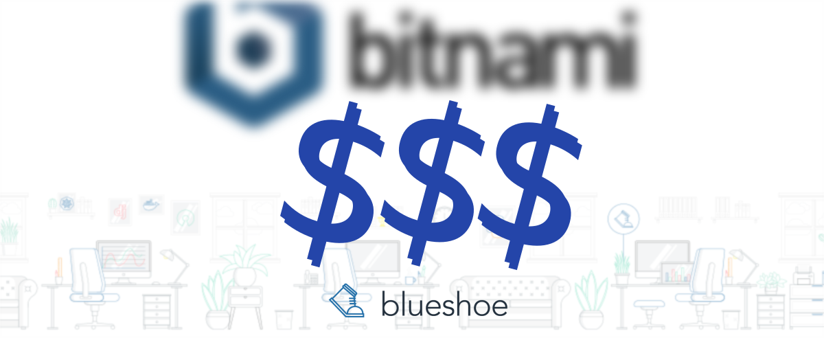 Bitnami blurred, dollar notes, Blueshoe